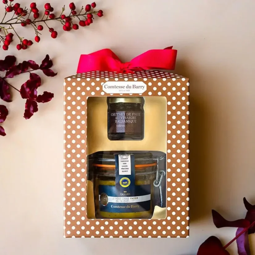 Vánoční dárkové balení kachní foie gras 180g a fíkové chutney 45g