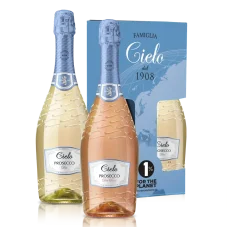 Dárkové balení Cielo Prosecco Blu Collection Bianco 0,75l + Rosé 0,75l