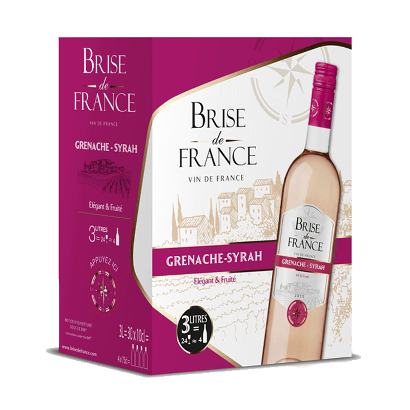 Brise de France Grenache-Syrah rosé, BiB 3L