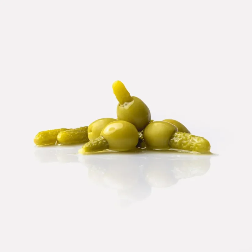 Don Gastronom Olivy Manzanilla s okurkami Pepinillos 280g