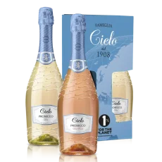 Dárkové balení Cielo Prosecco Blu Collection Bianco 0,75l + Rosé 0,75l