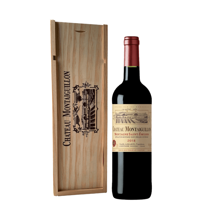 Dřevěná kazeta Château Montaiguillon Montagne St-Émilion 2019 0,75l Dřevěná kazeta Château Montaiguillon Montagne St-Émilion 2019 0,75l
