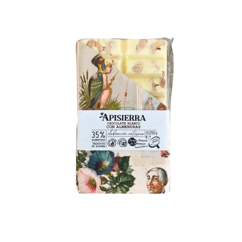 Apisierra čokoláda bílá s mandlemi 250g